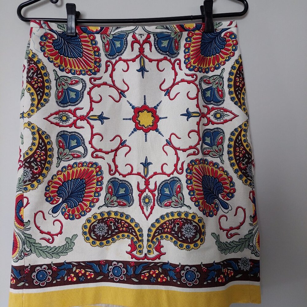 Tommy Hilfiger Size 8 Floral Paisley oho Pencil Skirt 100% Cotton